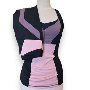Cynthia Rowley Black and Pink 2pc Leggings Set Small